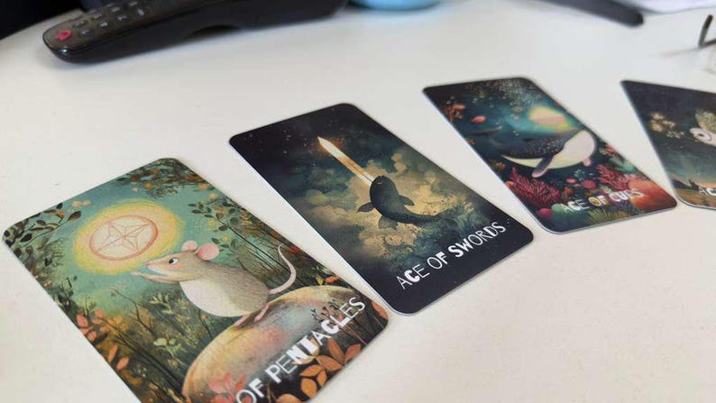 Tarot Deck for Beginners | Tarot Deck Black Indie | Feasts & Fables | Animal Divination Cards | 350gsm Luxury Gift Set image 15