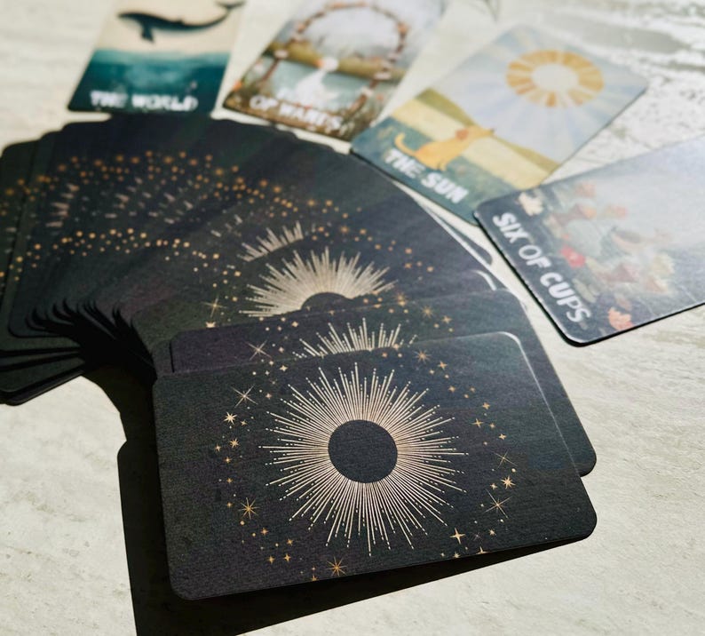 Tarot Deck for Beginners | Tarot Deck Black Indie | Feasts & Fables | Animal Divination Cards | 350gsm Luxury Gift Set image 10