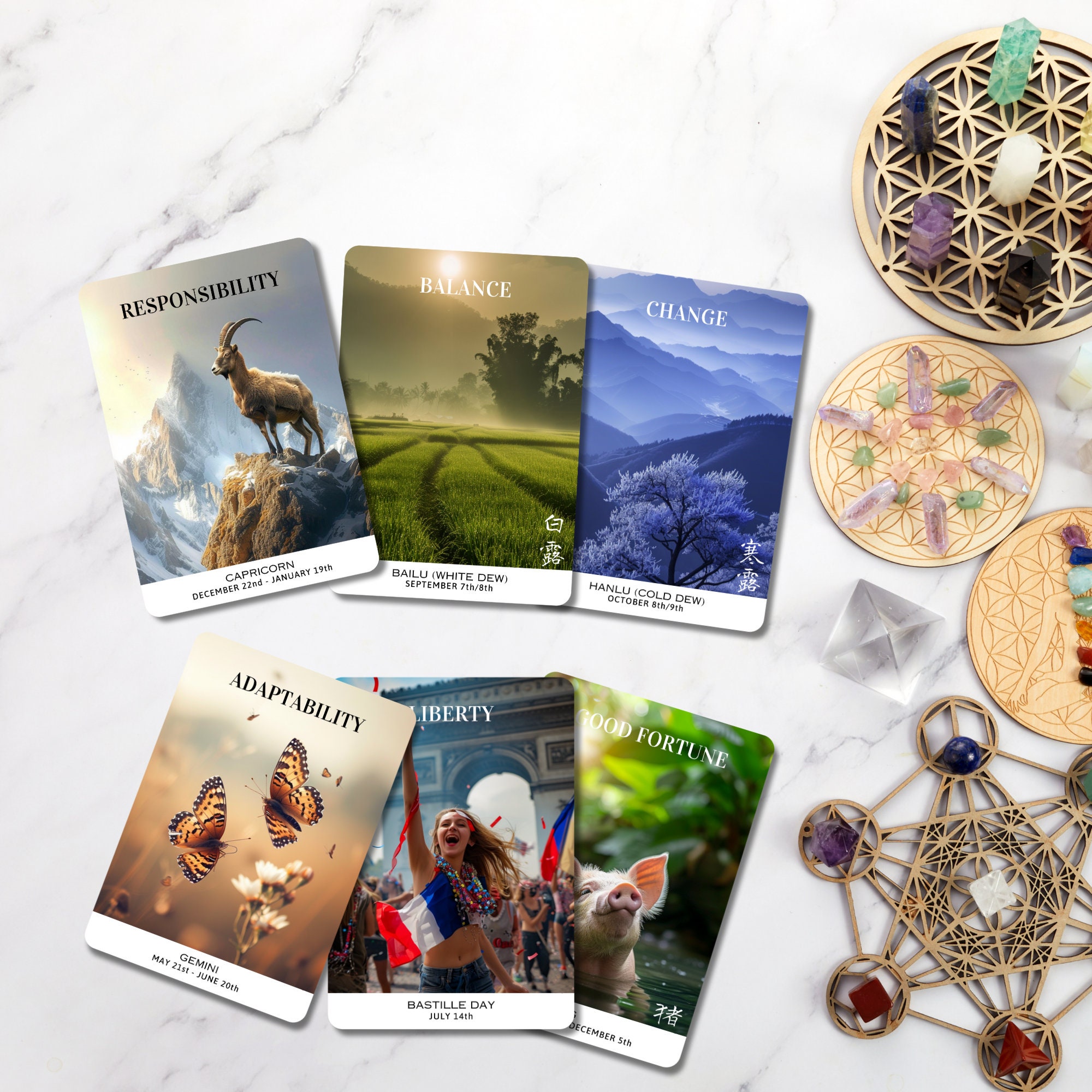 Printable Oracle Card With Guidebook, Time Travel Oracle Deck, 60 Time Travel Oracle Card, 4 ...