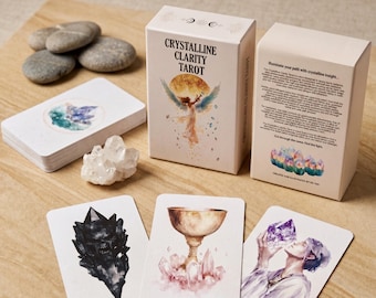 Carta de Tarô Clareza Cristalina: Leitura de Tarô com 78 cartas, Cura Espiritual, Presente para o Dia das Mães