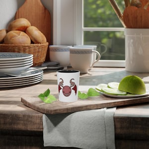 Ceramiczny kieliszek do wódki Kawaii, 1,9 uncji, Little Devil, prezent dla druhen, upominek ślubny, przyjęcie urodzinowe