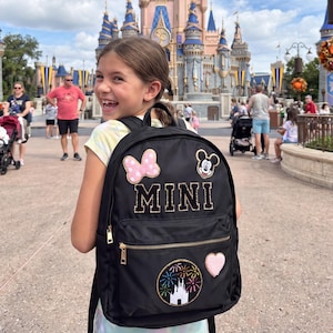 Disney Personalized Kids Backpack Custom Chenille Name Patch Bag Customized Backpack for School Disney Gift Kids Mickey bag