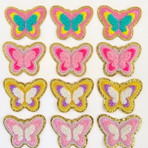 Butterfly Patch Kids Bag Stick on Patches for Lunchbox Kid Bag Custom Patch Personalized Gift Bag Chenille Letters for Pouch Cute Kids Patch
