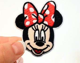 Parche termoadhesivo de Minnie Disney para mochila, parche termoadhesivo para bolso Disney, bolsa de viaje, parche de Donald Duck y Mickey para bolsos, bricolaje Disney borde blanco