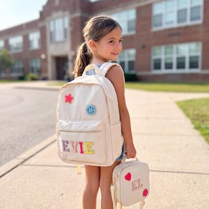 Personalized Kids Backpack Personalized Custom Chenille Name Patch Bag Customizable Name Bag Toddler Bag for School Gift Kids Monogram bag