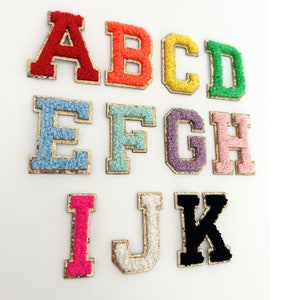 Chenille Letter Patch Letter Chenille Patch DIY Custom Kids Gift Personalized Bag Patch Stick on Patches for Bag Kids Name Custom Bag