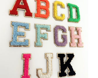 Chenille Letter Patch Letter Chenille Patch DIY Custom Kids Gift Personalized Bag Patch Stick on Patches for Bag Kids Name Custom Bag