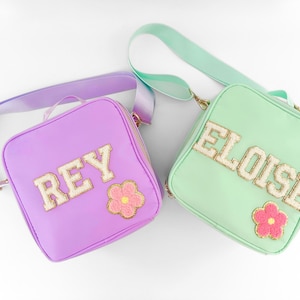 Kids Personalized Lunchbox Custom Patches Bag Customizable Chenille Name Patch lunch box Kid Lunch Bag Sports Cooler Kids Personalized Gift