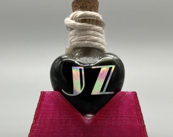 Poción de amor personalizada / Botella en miniatura con forma de corazón y soporte
