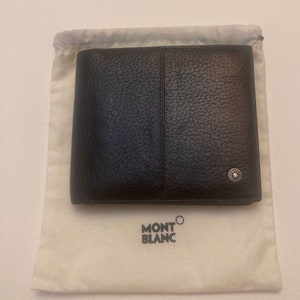 Retro, unused, Mont Blanc, genuine deer hide, made in Italy, subtle brown colour, pocket sized wallet.