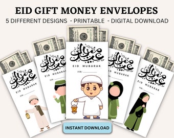 Printable eid gift money envelops for kids,Eidee for kids,Eid decor,Gift envelops