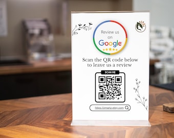 Google Review Card Template, Request Reviews QR Code Sign, Canva Template for Business, Facebook & Google Review Request, Customer Feedback