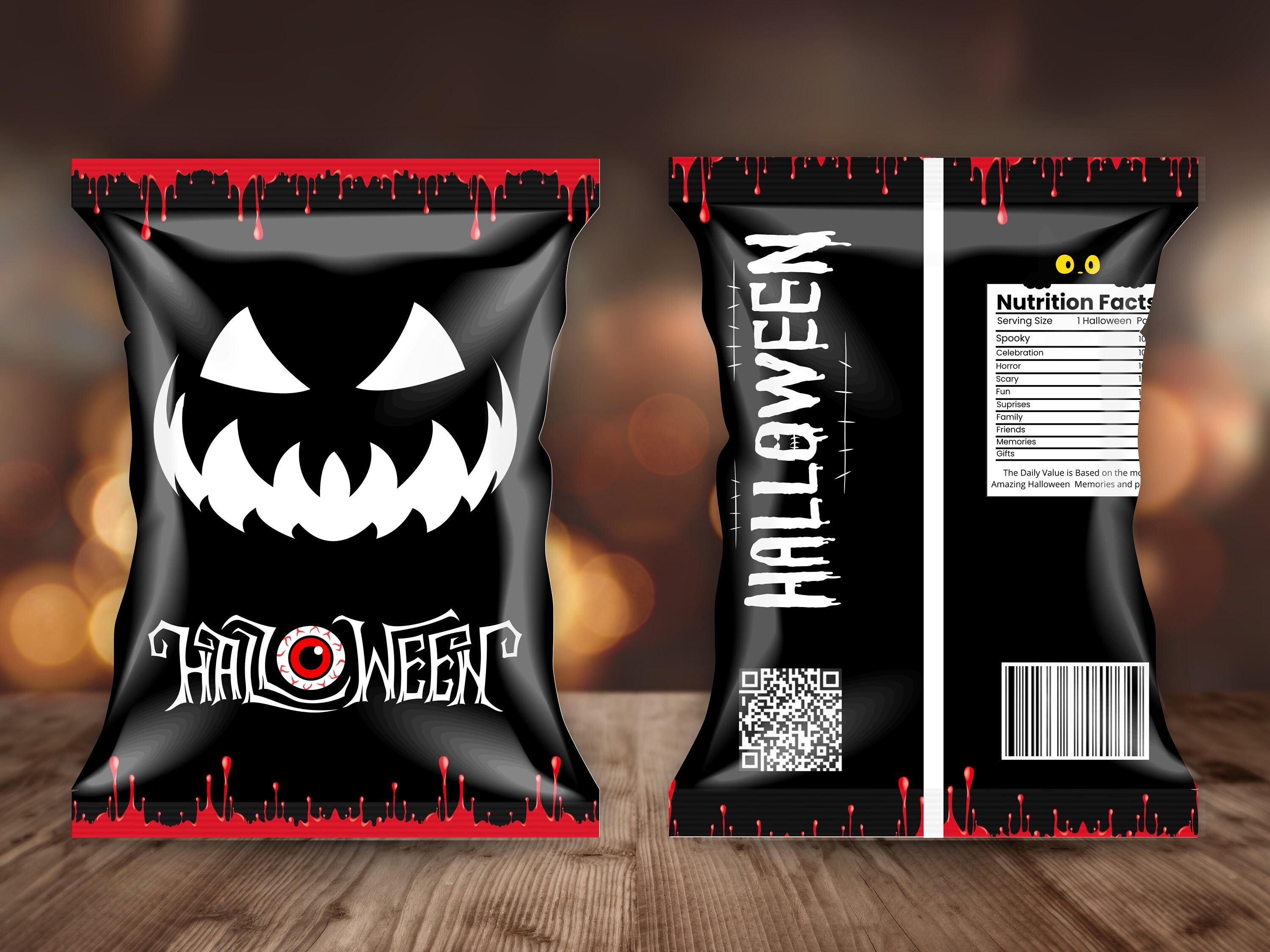 Halloween Chip Bag Wrapper Bundle,chip Wrapper for Halloween,chips ...