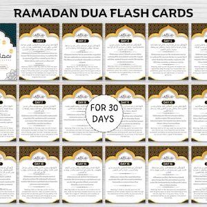 Ramadan Dua-Karteikarten für 30 Tage, druckbare Dua-Karteien für Kinder, englische Übersetzung Dua-Karten, Dua für Ramadan, Ramadan-Aktivitäten
