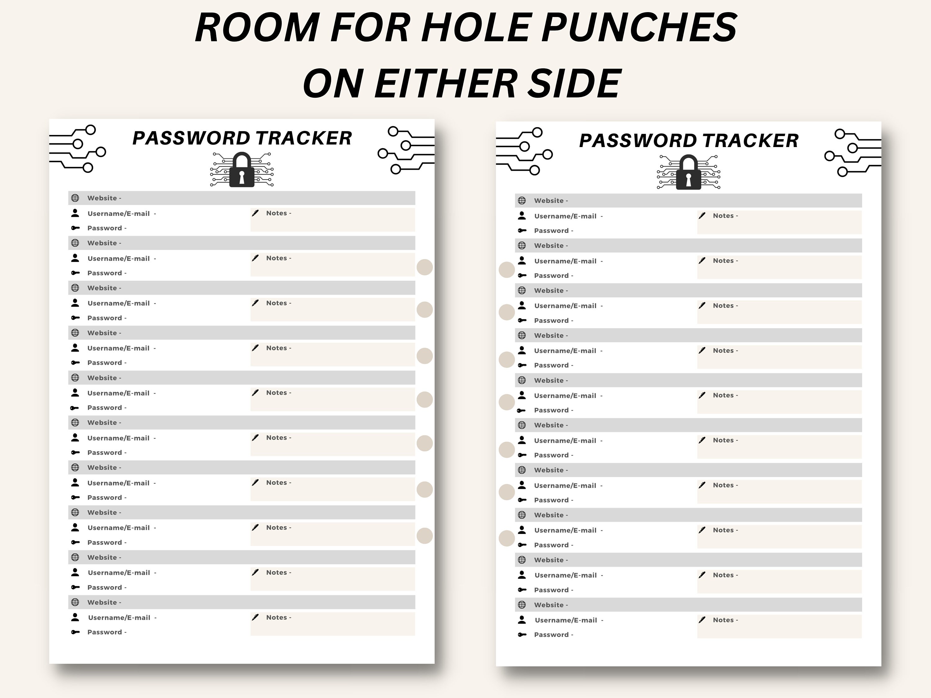 Password Protection Reminders Password Tracker,printable Password Keeper,password Organizing Pdf ...