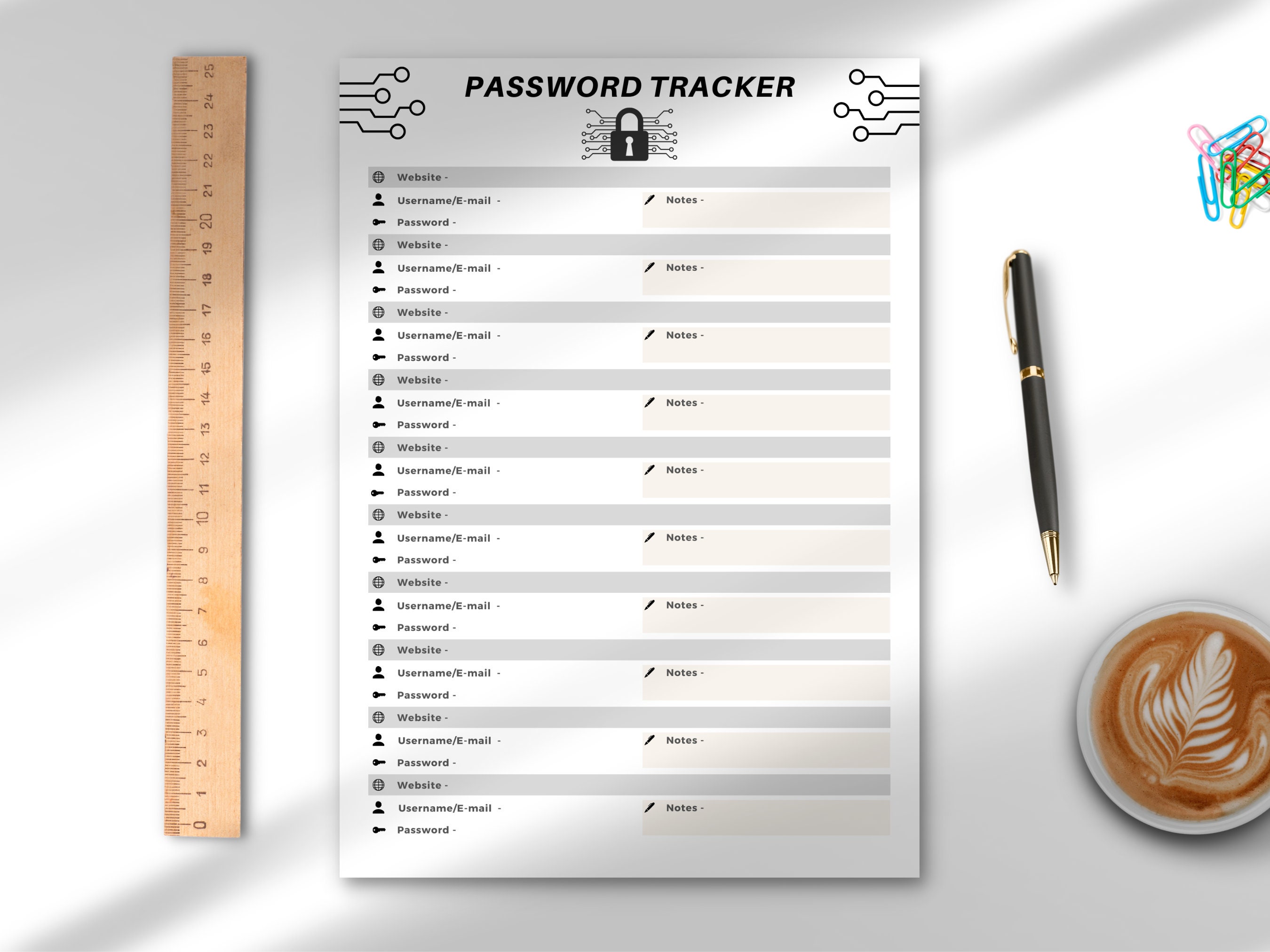 Password Protection Reminders Password Tracker,printable Password Keeper,password Organizing Pdf ...