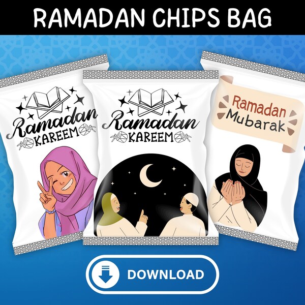 Ramadan Chips Bag Wrapper,Ramadan Gift,Ramadan Decor,Chips bag Wrapper,Ramadan Snacks Wrapper,Eid Mubarak,Ramadan Printable,Digital Product