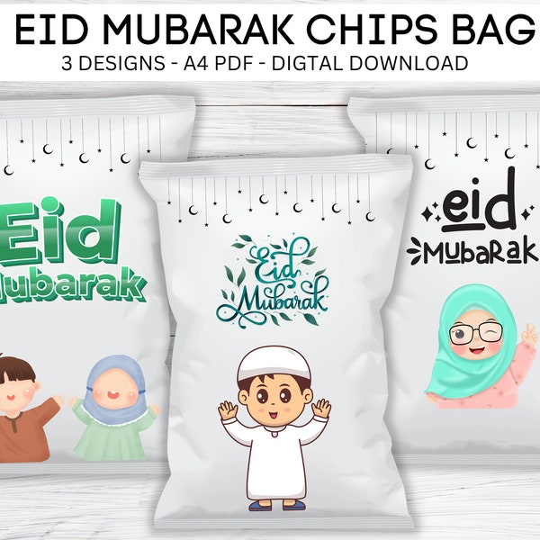 Eid Mubarak Chips bag,Printable eid gift for kids, gift, Eid decor,Eid Mubarak gift ,Printable gift for Eid