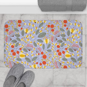 Best anti-slip Bath Mat; Lively Mint; All Seasons in Periwinkle; Perfect Decoration for Bathroom