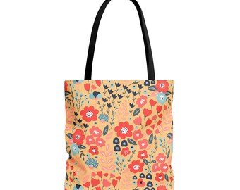 Lively Mint Best Everyday Tote Bag; In The Meadows in Canary Yellow; Practical; High Quality Tote; Perfect Gift for Her