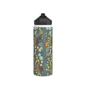 Stylish BPA Free Stainless Steel Water Bottle; All Seasons in Dark Gray; Perfect for Her and Sporty Girl; Best Going Back to School Gift