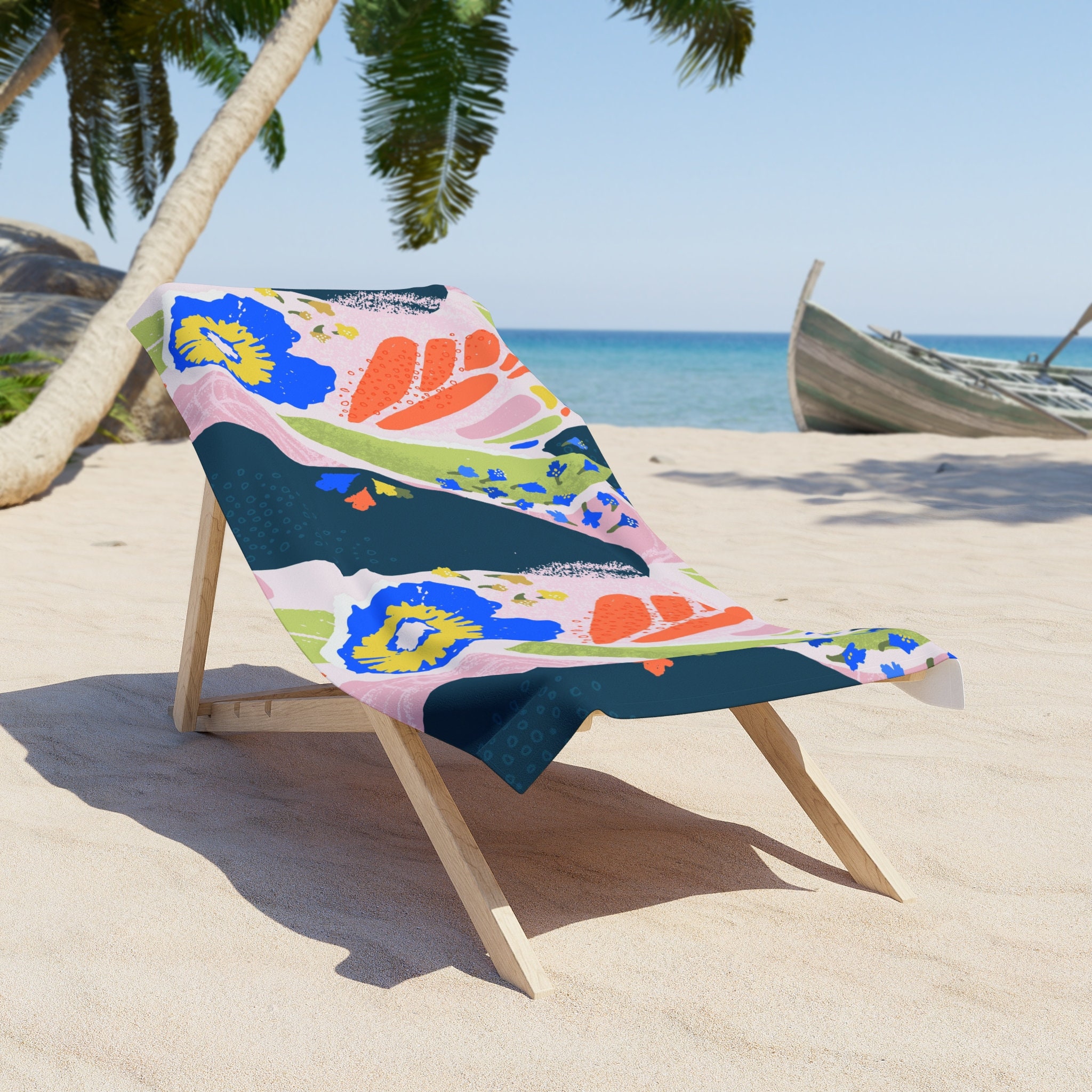 artistic-pattern-beach-towel-in-navy-and-pink-perfect-summer-beach