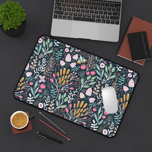 Best Desk Mat by Lively Mint; Butterflies in Black; Perfect for Her; Best Gift for Student; Best Co-worker Gift