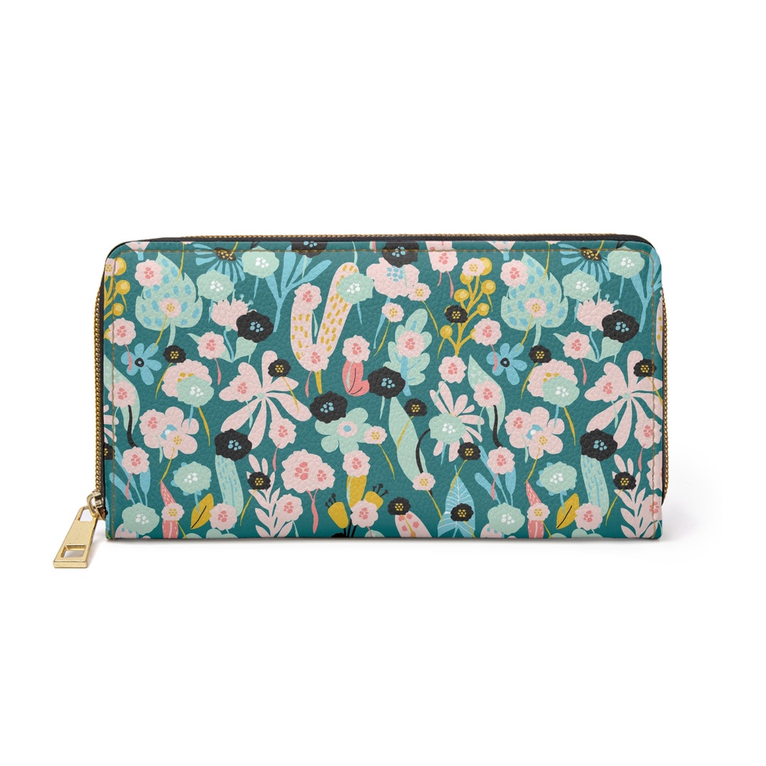 Portefeuille Zippé Rose Simili Cuir - Avec 2 Pochettes RFID - L2D Neuf Avec étiquettes