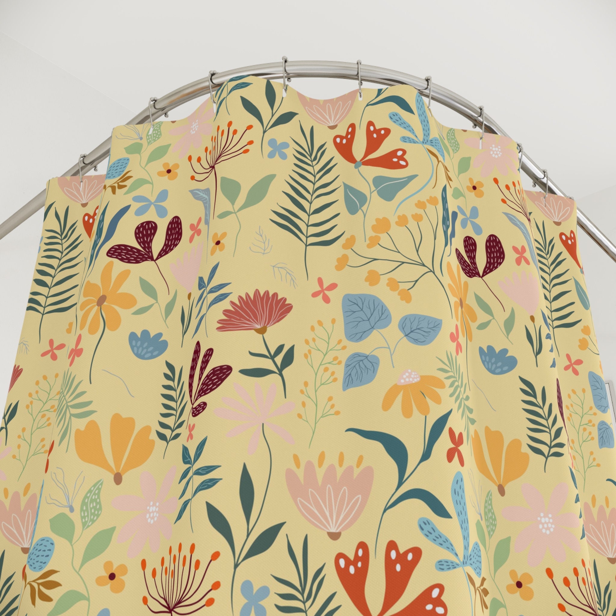 Lively Mint Best Polyester Shower Curtain the Meadows in Etsy