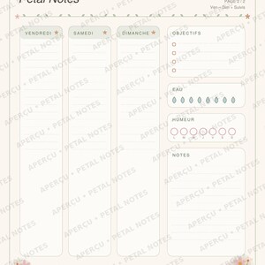 Petal Notes Inserts Planificateur Hebdo compatible Happy Planner Classic, Big & Mini, Erin Condren et A5, Pages Florales Imprimables
