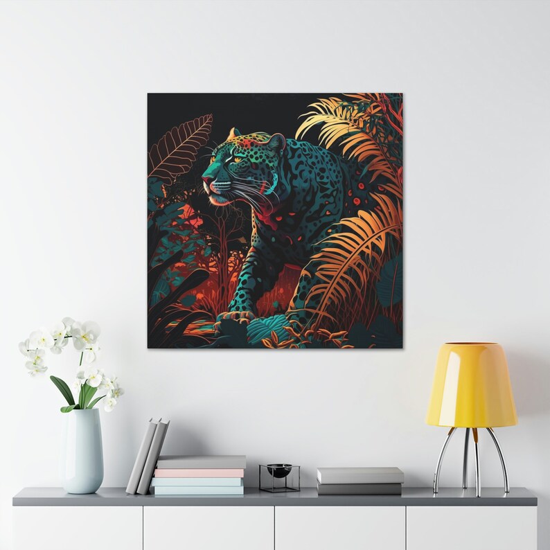 Jaguar Wall Art Jungle Wall Art Nature Painting Modern Art Etsy