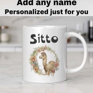 Personalized Arabic Mug, Lebanese Gifts for Grandma, Camel Art, Custom Name Ceramic Coffee Cup, Levantine Language