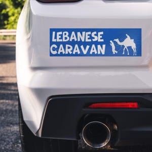 Arabic Stickers, Lebanese Caravan Funny Bumper Sticker for Car, Arab Gift for Friends and Family, Camel Gifts, Lebanese Gifts, Cultural Gift