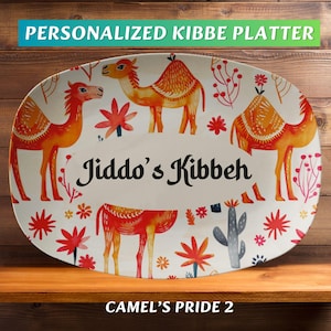 Personalized Camel Kibbeh Serving Tray, Mothers Day Present, Arabic Calligraphy, Lebanese Kitchenware, Mezze Platter, Cabbage Malfouf