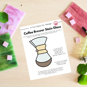 Coffee Pourover Stain Glass Pattern, Digital Download PDF Coffee Drip Coffee Stain Glass
