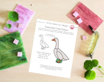 White Goose Stained Glass Pattern, Digital Download PDF Trendy  gaggle geese garden Pattern Blueprint porch goose