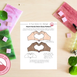 Swiftie Heart hands Stained Glass Pattern, Digital Download PDF swifties hearts eras tour Stain Glass Pattern Blueprint
