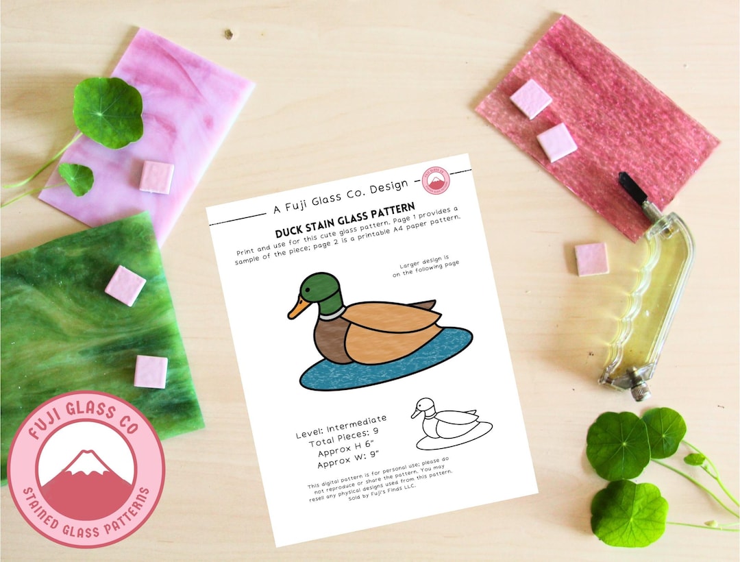 Duck Wooden Duck Stained Glass Pattern, Digital Download PDF Duck ...