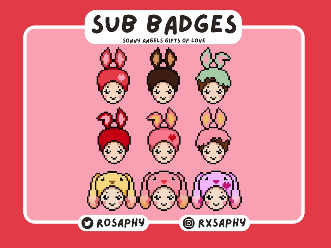 Sonny Angel Gifts of Love Pixel Art Sub Badges - Etsy