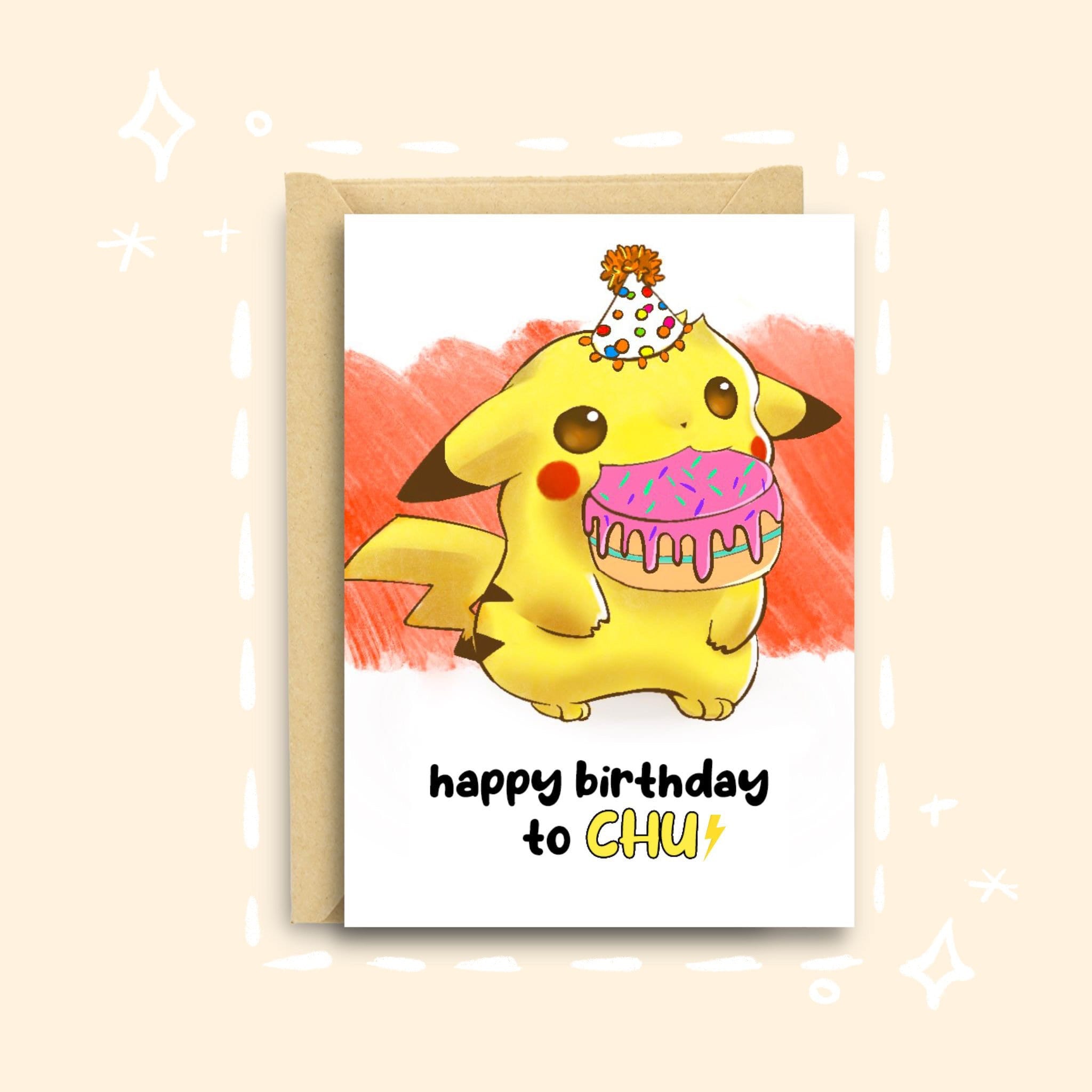 中華のおせち贈り物 card pikachu birthday Happy - 日本 Etsy ポケモンカードゲーム