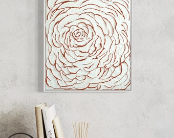 Rose Texture Wall Art Handmade Home Decor Painting 3D Wall Art