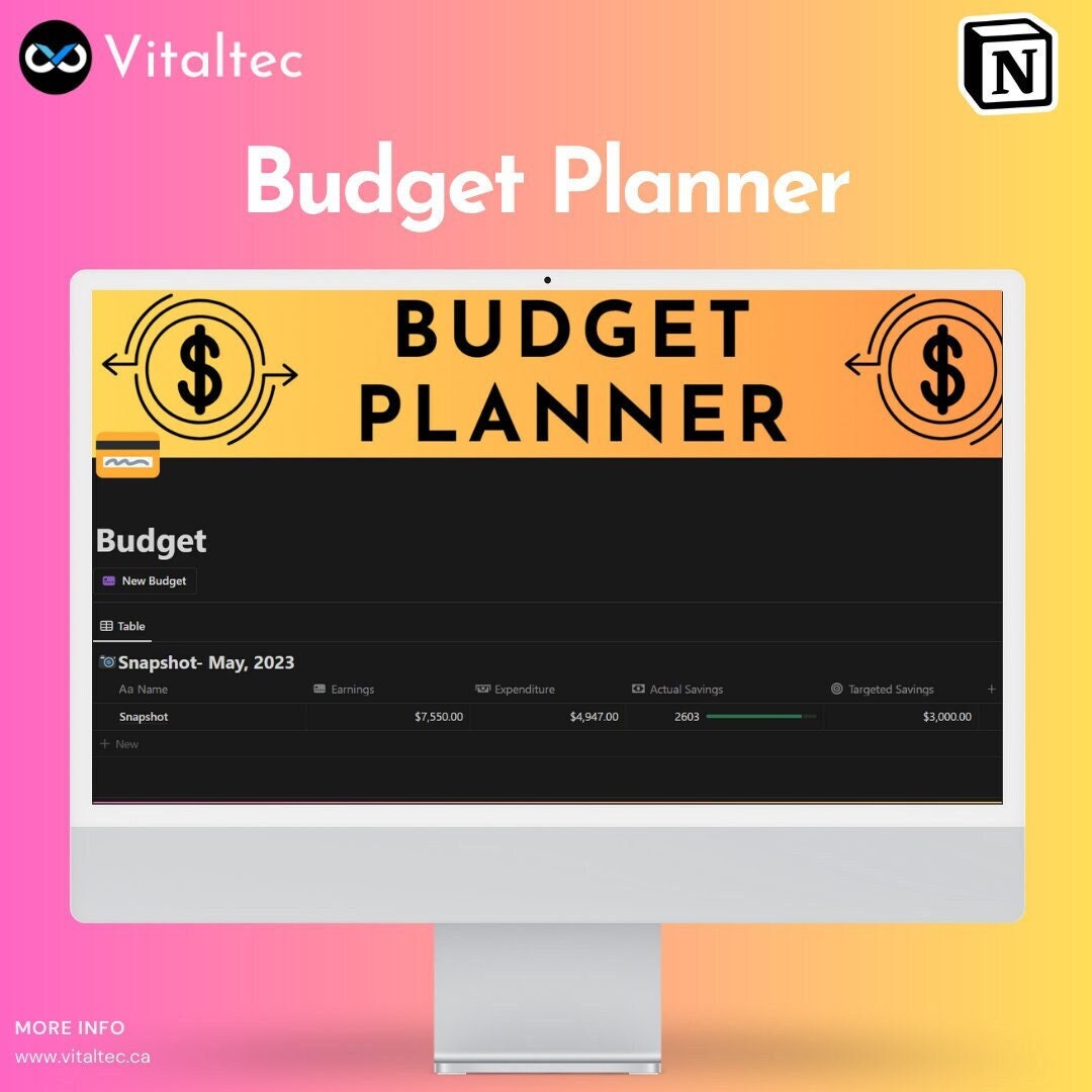 Notion budget planner etsy