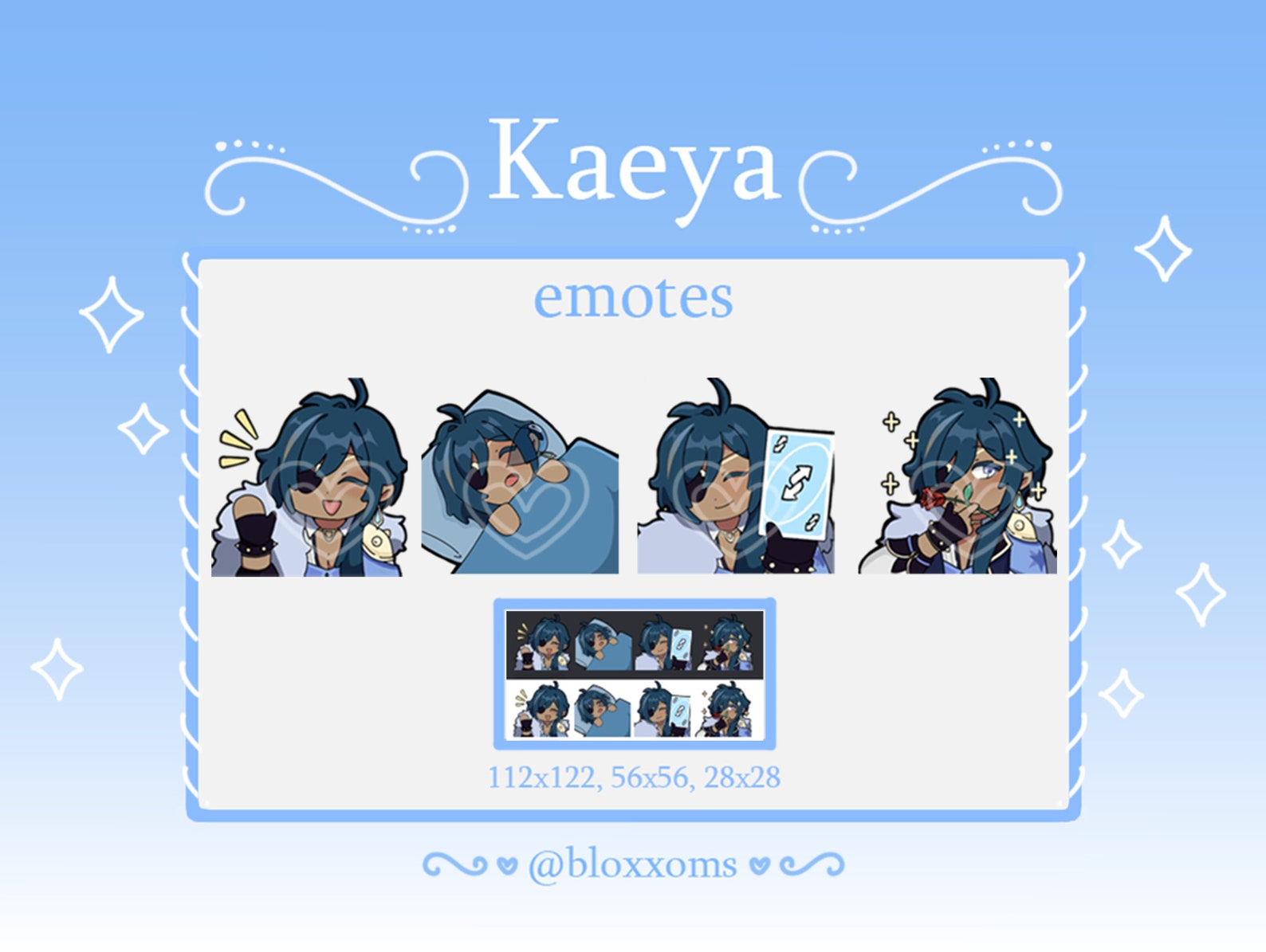 Genshin Impact Kaeya Emotes Discord/twitch Emotes Emote Etsy Australia