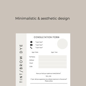 Brow Tint, Brow Dye, Consultation Form, Digital Download, Beauty forms, Client Consent Form, Editable template, Brow Artist, Canva zdjęcie 4