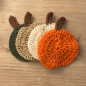 Crochet pumpkin coasters (4pc)