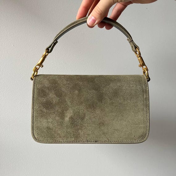 Statement Luxury Genuine Suede Clutch Crossbody Bag | Gold Metal Buckle Statement Fashion Bag | High Fashion Clutch Crossbody Night Bag