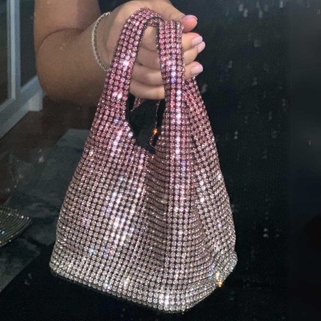 Colorful Rhinestone Bag Crystal Mesh Clutch Evening Cocktail Wedding ...