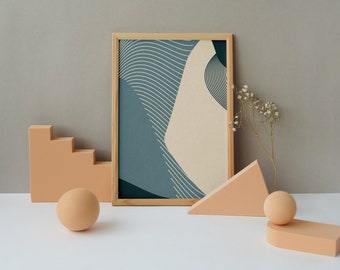 Green Palatte Digital Abstract Wall Art - Set of 3