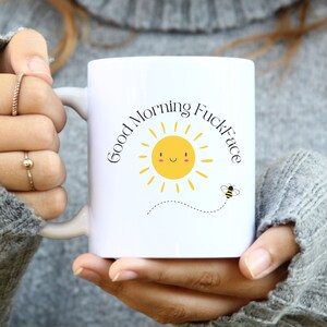 Funny Coffee Mug, Here we Go again, I mean Good Morning, office mug, Sarcastic Gift, Gag Gift, White Elephant, Sun Mug, Coffee Cup,