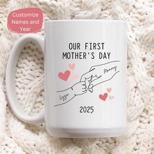 Our First Mother&#39;s Day Mug, Custom Mom Mug, Personalized Name Mug For Mom, First Time Mom Gifts, First Mother&#39;s Day Gifts From Baby, Mommy